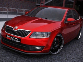 Maxton Design Gloss Black Front Splitter Skoda Octavia Iii