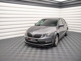 Maxton Design Gloss Black Front Splitter V.1 Skoda Octavia Mk3 Facelift (2016-2020)