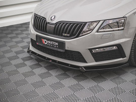 Maxton Design Gloss Black Front Splitter V.2 Skoda Octavia Rs Mk3 Facelift (2016-2019)