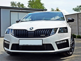 Maxton Design Gloss Black Front Splitter V.1 Skoda Octavia Mk3 VRS (2013-2016)