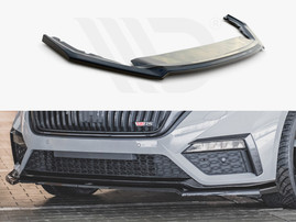 Maxton Design Gloss Black Front Splitter V4 Skoda Octavia Rs Mk4 (2020-)