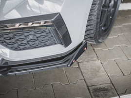 Maxton Design Gloss Black Front Splitter (+Flaps) V2 Skoda Octavia Rs Mk4 (2020-)