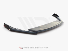 Maxton Design Gloss Black Front Splitter (+Flaps) V2 Skoda Octavia Rs Mk4 (2020-)