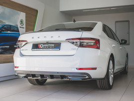 Maxton Design Gloss Black Rear Valance Skoda Superb Mk3 Fl (2019-)