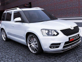 Maxton Design Gloss Black Front Splitter Skoda Yeti City Facelift Model (2013-Up)