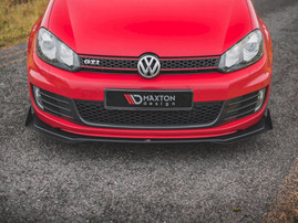 Maxton Design Black + Gloss Flaps Racing Durability Front Splitter V3 (+Flaps) VW Golf GTI Mk6 (2008-2012)