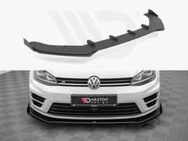 Maxton Design Black + Gloss Flaps Street Pro Front Splitter V.1 (+Flaps) VW Golf R Mk7 (2013-2016)