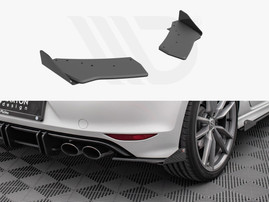 Maxton Design Black + Gloss Flaps Street Pro Rear Side Splitters (+Flaps) VW Golf R Mk7 (2013-2016)