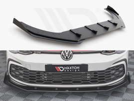 Maxton Design Black + Gloss Flaps Racing Durability Front Splitter (+Flaps) VW Golf 8 GTI / R-Line (2020-)