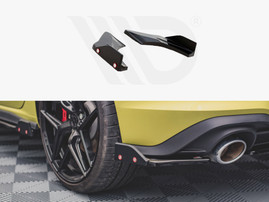 Maxton Design Gloss Black Rear Side Splitters (+Flaps) V1 VW Golf 8 GTI Clubsport (2020-)
