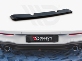 Maxton Design Gloss Black Central Rear Splitter VW Golf Mk8 GTI (2020-)