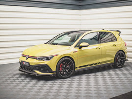 Maxton Design Gloss Black Side Skirts Diffusers (+Flaps) V2 VW Golf 8 GTI / GTI Clubsport / R-Line (2020-)