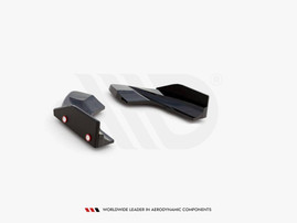 Maxton Design Gloss Black Rear Side Splitters (+Flaps) V.2 VW Golf R Mk8 (2020-)