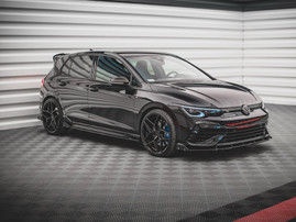 Maxton Design Gloss Black Side Skirts Diffusers (+Flaps) V.2 VW Golf R Mk8 (2020-)