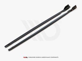 Maxton Design Gloss Black Side Skirts Diffusers (+Flaps) V.2 VW Golf R Mk8 (2020-)