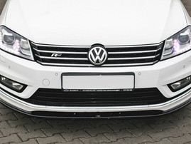 Maxton Design Gloss Black Front Splitter V.1 VW Passat B7 R-Line (2010-2014)