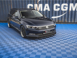 Maxton Design Gloss Black Front Splitter V.1 VW Passat B8 (2014-2019)