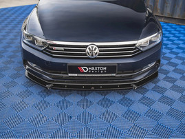 Maxton Design Gloss Black Front Splitter V2 VW Passat B8 (2014-2019)