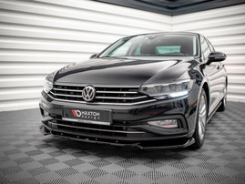 Maxton Design Gloss Black Front Splitter V.1 VW Passat B8 Facelift (2019-)