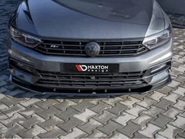 Maxton Design Gloss Black Front Splitter V.1 Volkswagen Passat R-Line B8 (2015-19)