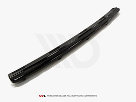 Maxton Design Gloss Black Central Rear Splitter VW Passat Cc R36 Rline (Preface) (With Vertical Bars)