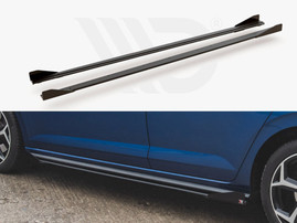 Maxton Design Black + Gloss Flaps Maxton Racing Side Skirts Diffusers (+Flaps) VW Polo GTI Mk6 (2017-2021)