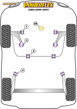 Powerflex Track Steering Rack Mounting Bush - Fabia (2000-2007) - PFF85-633BLK