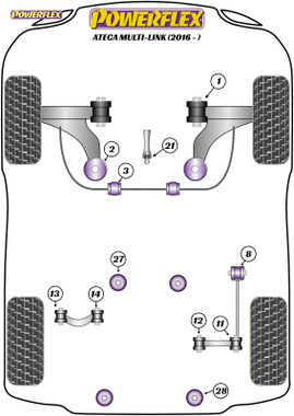 Powerflex Rear Subframe Front Mounting Bush - Ateca Multi-Link (2016-ON) - PFR85-827