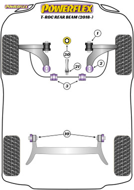 Powerflex Track Lower Torque Mount Small Bush - T-Roc (2018 - ON) - PFF3-1326BLK