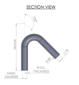 Forge Motorsport - 19mm I/D Silicone 135º Elbow (A135-19)