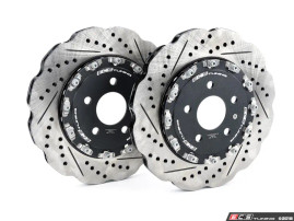 ECS Front & Rear 2-Piece Scalloped Brake Rotor Kit - No Pads  - Audi S4 and S5 B8 
