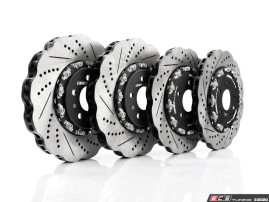 ECS Front & Rear 2-Piece Scalloped Brake Rotor Kit - No Pads  - Audi S4 and S5 B8 