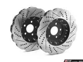ECS Front & Rear 2-Piece Scalloped Brake Rotor Kit - No Pads  - Audi S4 and S5 B8 