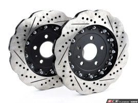 ECS Front & Rear 2-Piece Scalloped Brake Rotor Kit - No Pads  - Audi S4 and S5 B8 