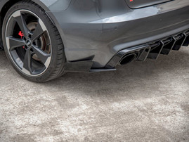 Maxton Design Street PRO Rear Side Splitters + Flaps Audi RS3 8V Sportback - Black-Red + Gloss Flaps