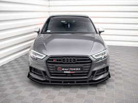 Maxton Design Street PRO Front Splitter V.1 + Flaps Audi S3 / A3 S-Line Sportback 8V Facelift