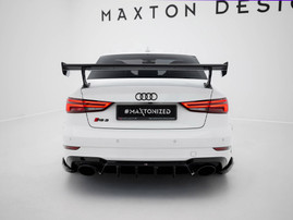Maxton Design Carbon Spoiler With External Brackets Uprights Audi A3 / A3 S-Line / S3 / RS3 Sedan 8V / 8V Facelift