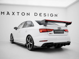 Maxton Design Carbon Spoiler With External Brackets Uprights + LED Audi A3 / A3 S-Line / S3 / RS3 Sedan 8V / 8V Facelift