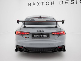 Maxton Design Carbon Spoiler With External Brackets Uprights V.2 + LED Audi A5 / A5 S-Line / S5 / RS5 Coupe F5 / F5 Facelift