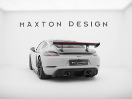 Maxton Design Carbon Spoiler With Internal Brackets Uprights V.1 + LED Porsche 718 Cayman GTS 982c