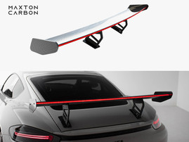 Maxton Design Carbon Spoiler With Internal Brackets Uprights V.2 + LED Porsche 718 Cayman GTS 982c