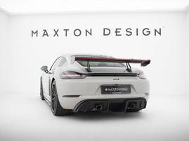 Maxton Design Carbon Spoiler With Upper Swan Mounting V.2 + LED Porsche 718 Cayman GTS 982c