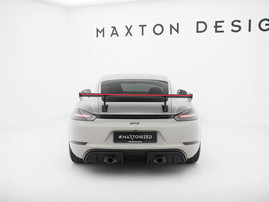 Maxton Design Carbon Spoiler With Upper Swan Mounting V.2 + LED Porsche 718 Cayman GTS 982c