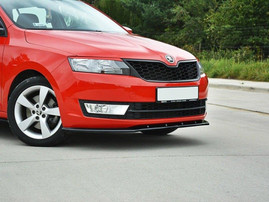 Maxton Design Front Splitter V2 Skoda Rapid - Carbon Look