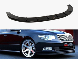 Maxton Design Front Splitter Skoda Superb II (For Sport Front Bumper Spoiler) - Textured