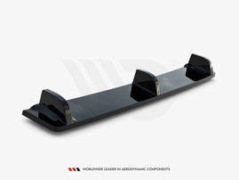 Maxton Design Central Rear Splitter (Vertical Bars) VW Golf R Mk7 - Textured