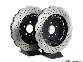 ECS Tuning - Front Wave Cross-Drilled & Slotted 2-Piece Brake Discs
