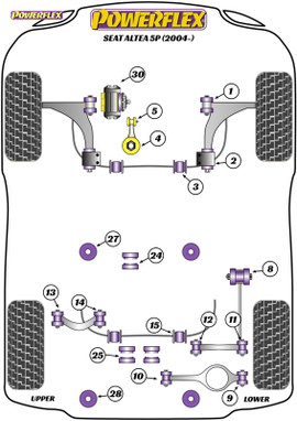 Powerflex Rear Diff Rear Mounting Bush  - Altea 5P (2004-) - PFR85-525