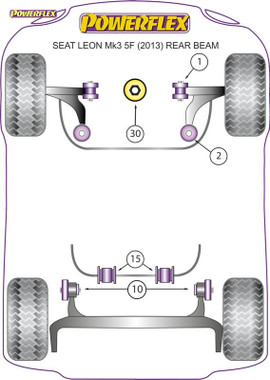 Powerflex Front Wishbone Front Bush - Leon MK3 5F upto 150PS (2013-) Rear Beam - PFF85-501