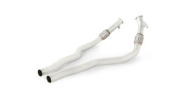Remus Non-Resonated Downpipe back System Left/Right with vacuum operated valves controlled by OEM system with 4 tail pipes - 84 mm angled, rolled edge, chromed - RS4 B9 Avant 2017-